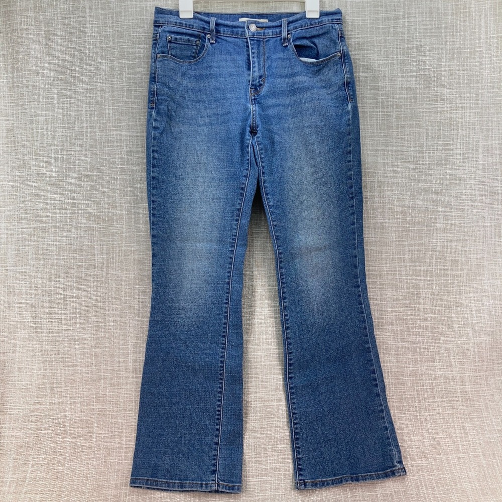 Levi's 515 Bootcut Jeans Women's Size 10 Blue Mid Rise Medium Wash Whisker Faded